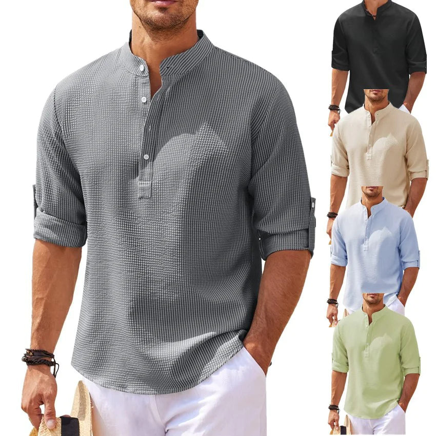 Carbon-Fibre Pattern Collar Shirt