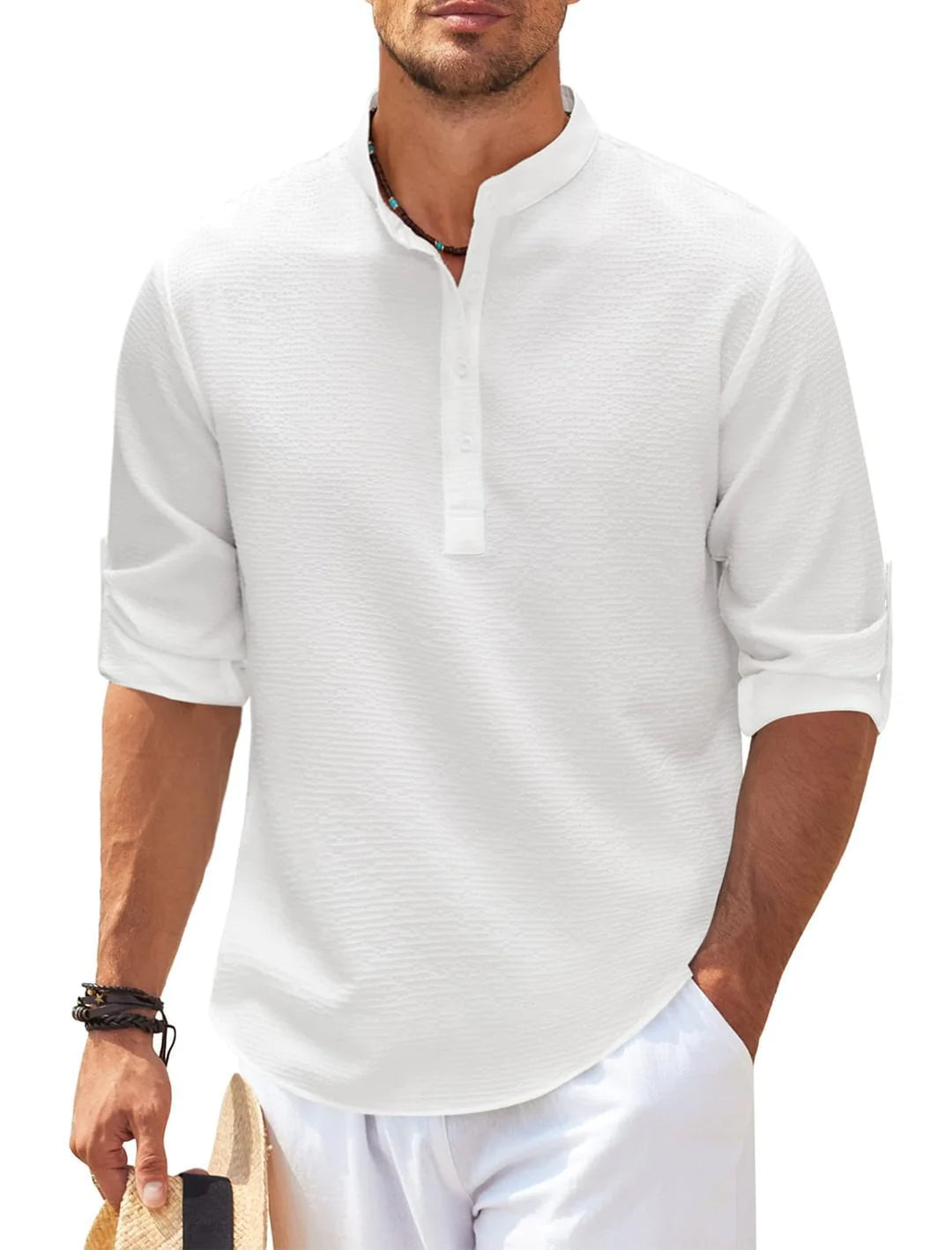 Carbon-Fibre Pattern Collar Shirt