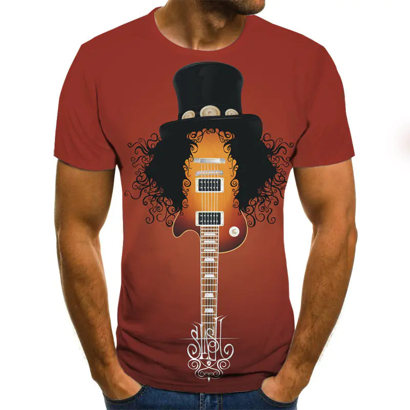 Skull & Flames Guitar Crusher Tee