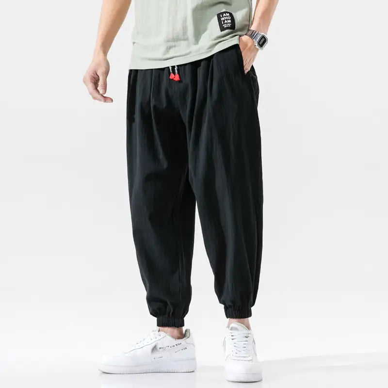 Casual Linen Cropped Pants