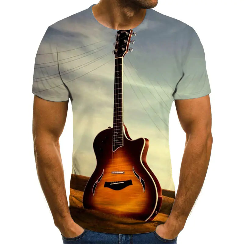 Skull & Flames Guitar Crusher Tee