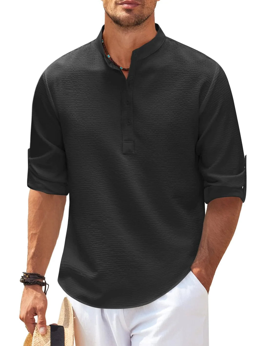 Carbon-Fibre Pattern Collar Shirt