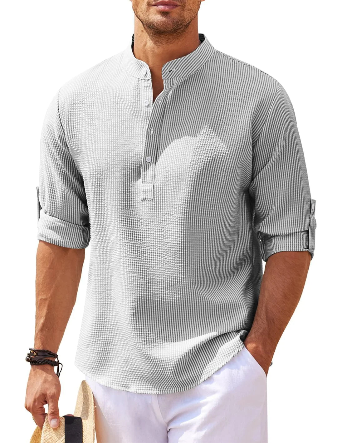 Carbon-Fibre Pattern Collar Shirt