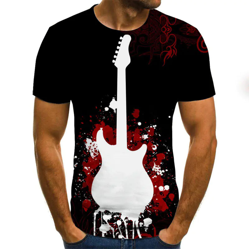 Skull & Flames Guitar Crusher Tee