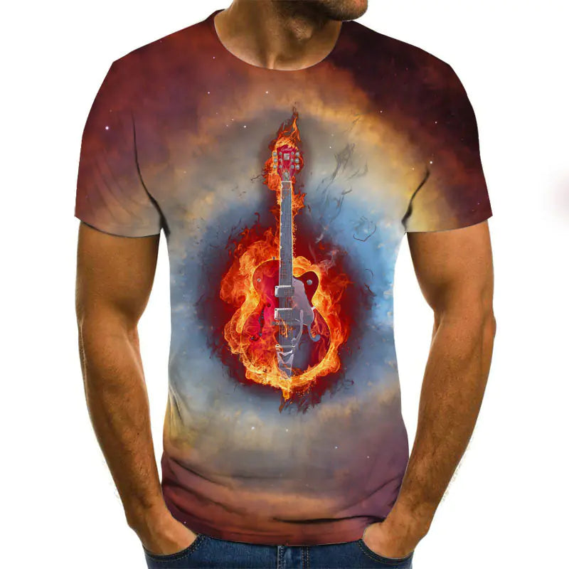 Skull & Flames Guitar Crusher Tee
