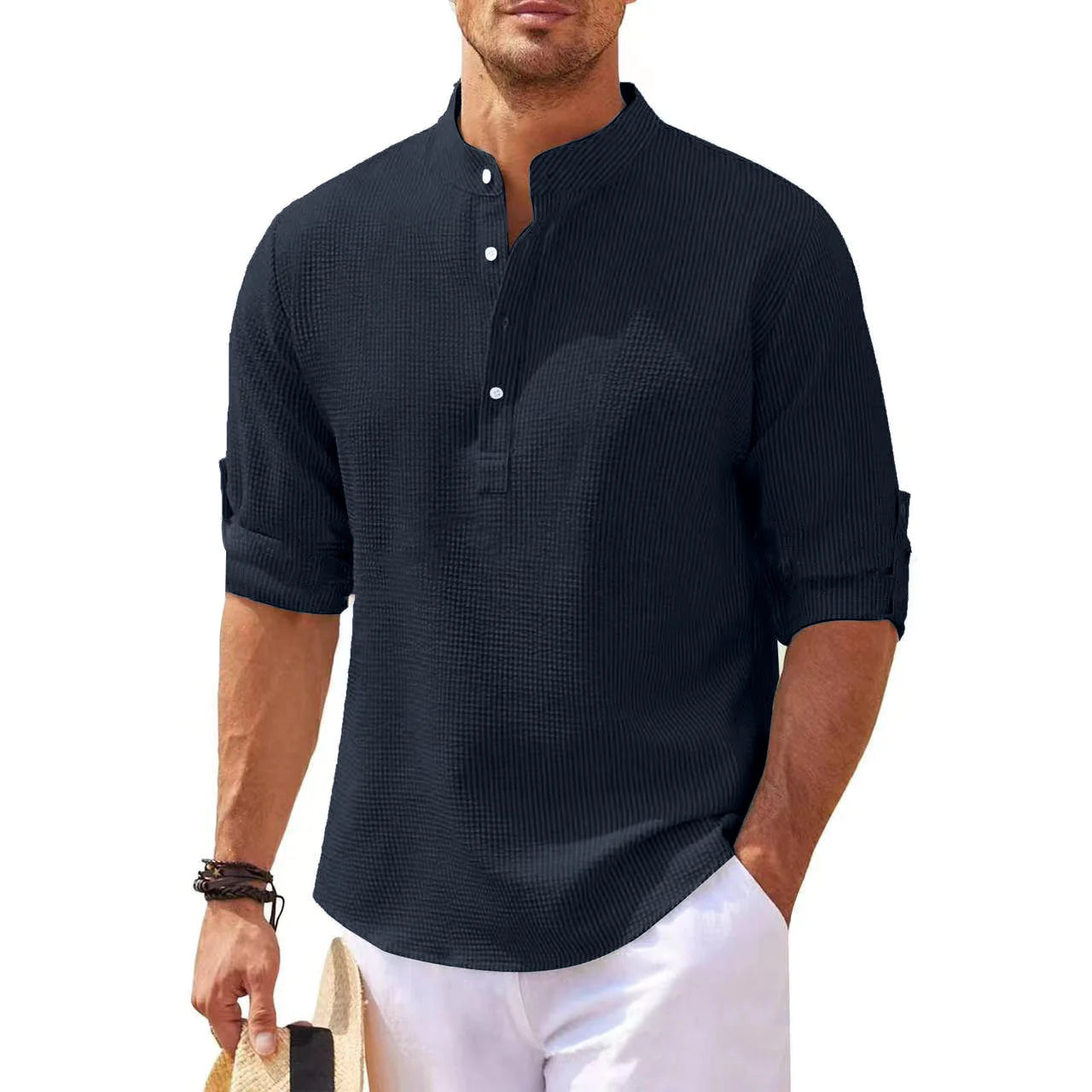 Carbon-Fibre Pattern Collar Shirt