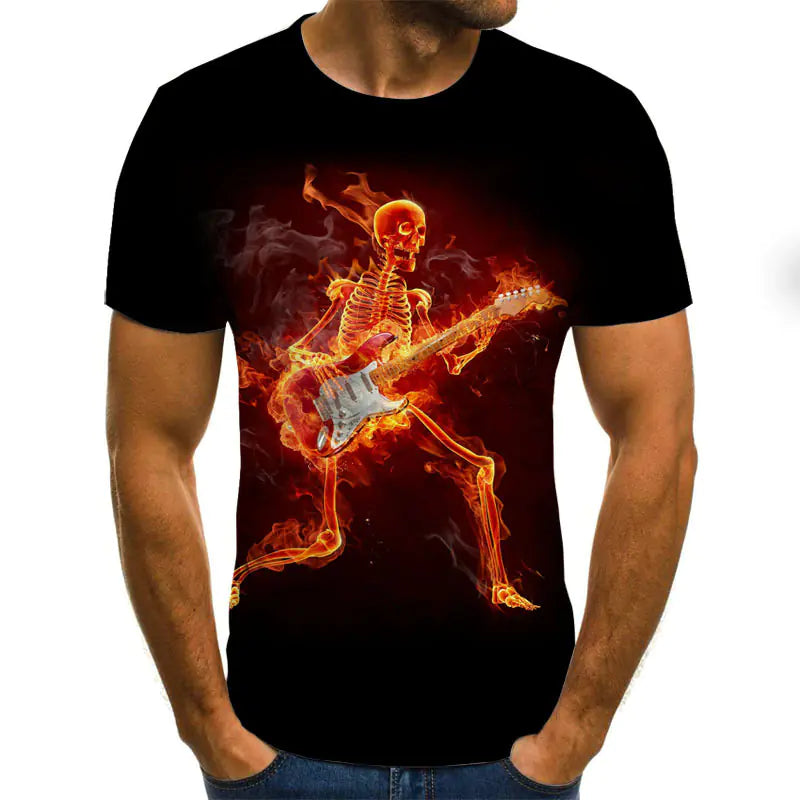 Skull & Flames Guitar Crusher Tee