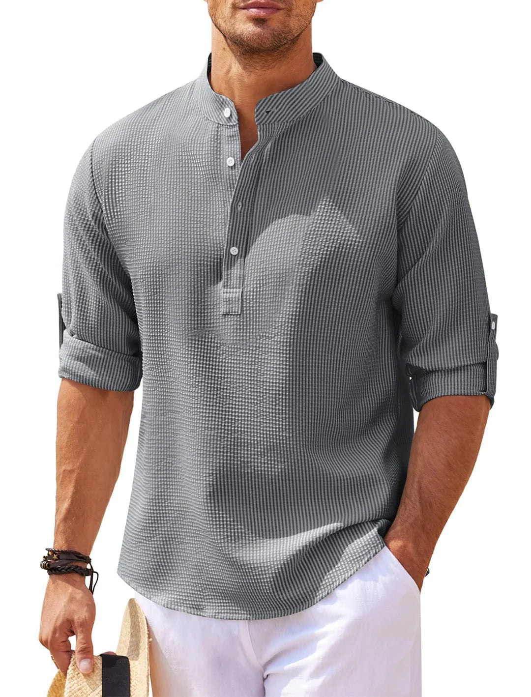 Carbon-Fibre Pattern Collar Shirt