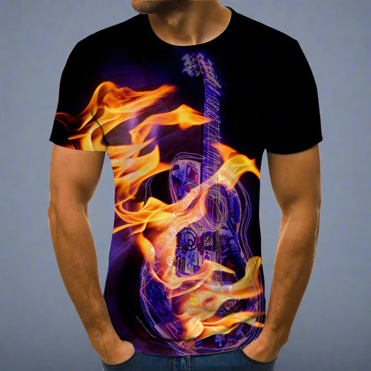 Skull & Flames Guitar Crusher Tee